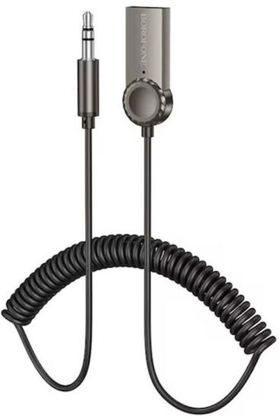 Borofone Bc56 Ειρηνικός Δέκτης Bluetooth Ήχου Aux για το Αυτοκίνητο Γκρι