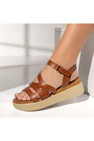 Modlet.ro Women's brown platform sandals EVA27