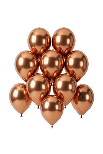 BeySüS Copper Color Latex Chrome Balloon (15 cm) - 10 Pieces