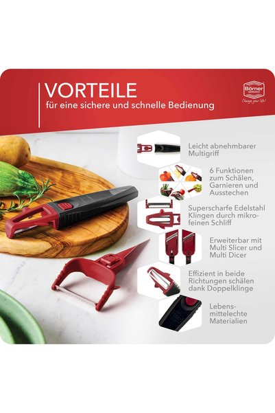 Borner Germany Börner Multi Peeler Set de 3 piese Roșu