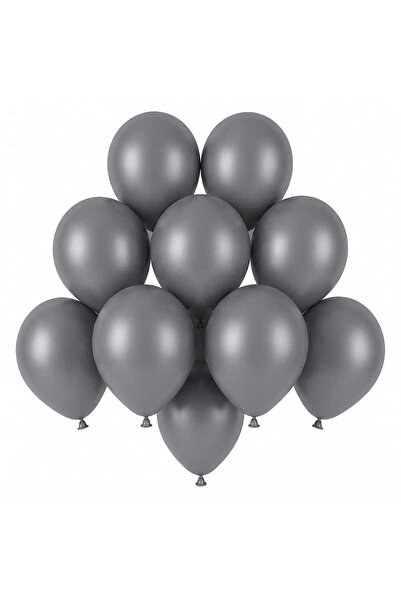 BeySüS Silver Color Latex Pastel Balloon (13 cm) - 10 Pieces