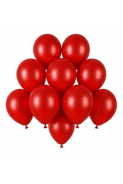 BeySüS Red Color Latex Pastel Balloon (13 cm) - 10 Pieces