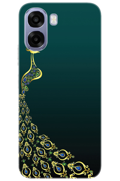 Ceppare Oppo A6X / A6T / A6T 5G Uyumlu Kılıf Desen Baskılı Silikon Tavus Kuşu...