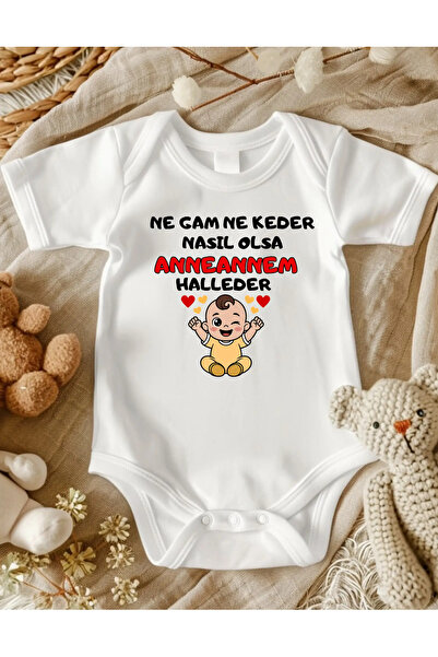lupi Anneanne Yazılı Bebek Zıbın % 100 Pamuk 73