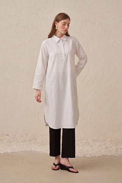 ALLDAY White Button Detailed Poplin Tunic