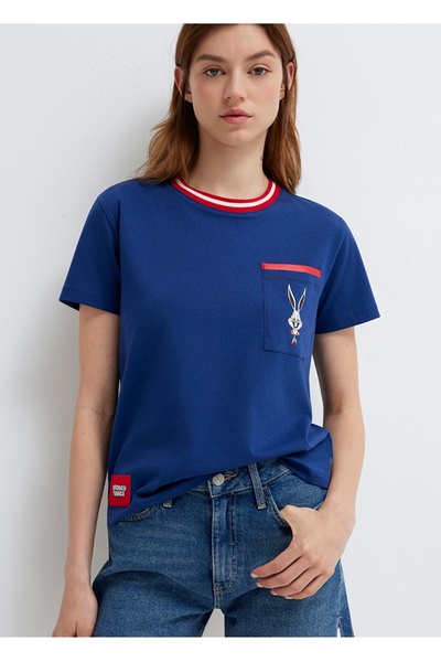 Mavi Bygs Banny Printed Regular Fit T-Shirt with Pocket Details