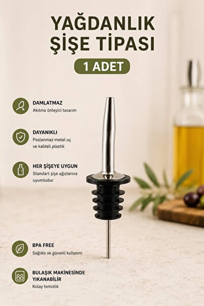 Northern Star 1 Adet Yeni Nesil Çelik Şişe Ucu Servis Aparatı Yağdanlık Tıpas...
