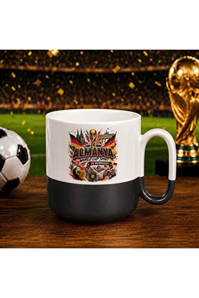 Bk Gift كأس مبهجة باللون الأسود بتصميم كأس العالم لكرة القدم بتصميم مشجعي ألم...