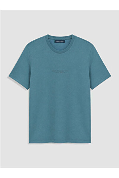 LC Waikiki New Season Indigo Crew Neck Printed Men's Dry Touch T-Shirt