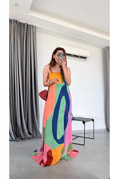 pelin yıldız butik Desenli Darcy Çan Etekli Elbise
