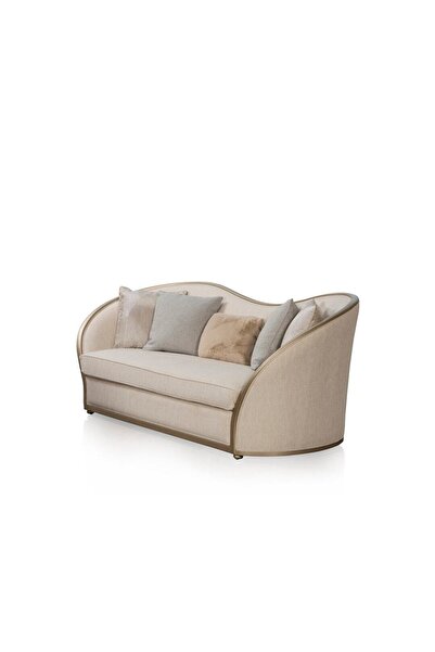 Midas Furniture أريكة كتان بثلاثة مقاعد 242x100x89 سم بيج