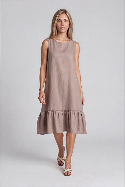 Vitrin Zero Sleeve Skirt Ruffle Dress
