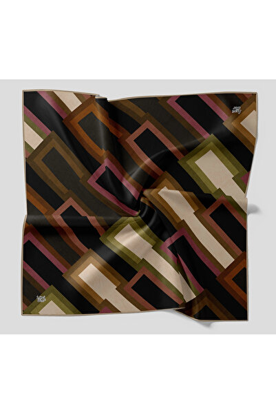 Levidor Crystal Scarf Deep Square Black Khaki
