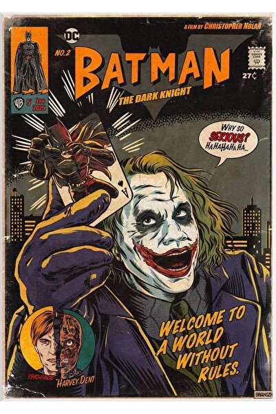 ESLEM Batman Joker Poster Kalın Kağıt Baskı Retro Çizgi Roman Duvar Dekoru Si...