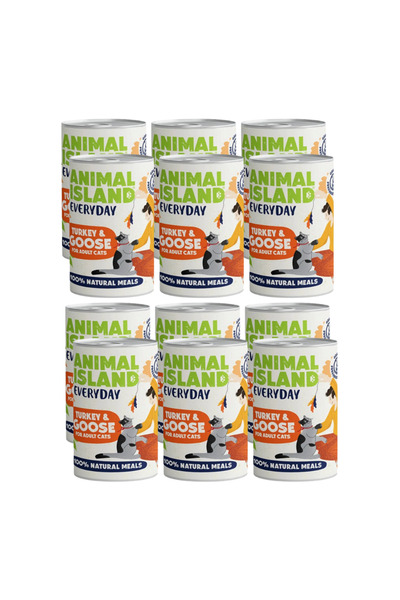 Animal Island Turkey and Goose for Cats 12x400g