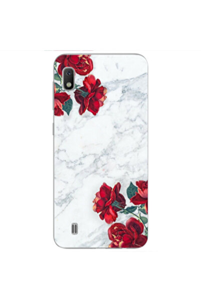 Other Samsung A10 red roses marble Transparent Silicone TPU Θήκη