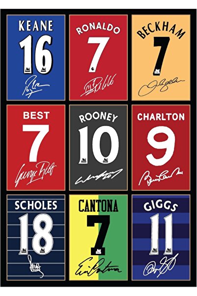 Generic Wall Art United Legends Memorabilia Ronaldo Beckham Scholes Rooney Ca...