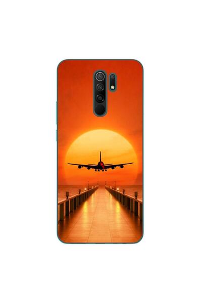 OEM Husa compatibila cu Xiaomi Redmi 9 Silicon Gel Tpu Model Airplane Sunset
