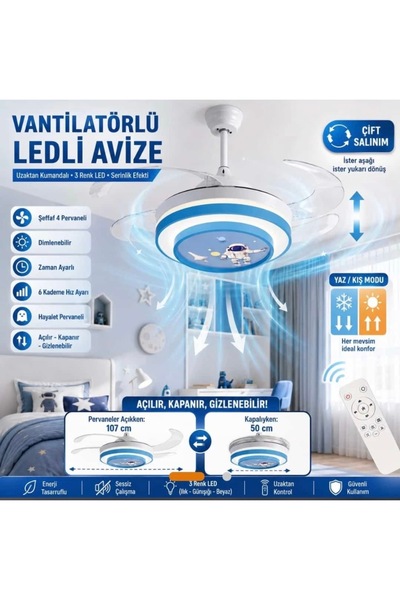 ADOĞAN Uzaktan kumandalı ledli vantilatör