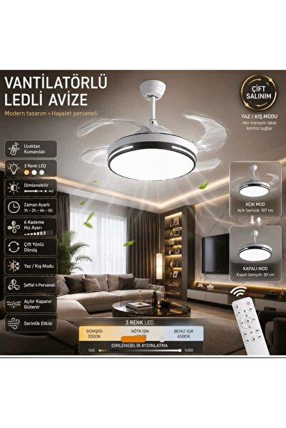 ADOĞAN Uzaktan kumandalı ledli vantilatör