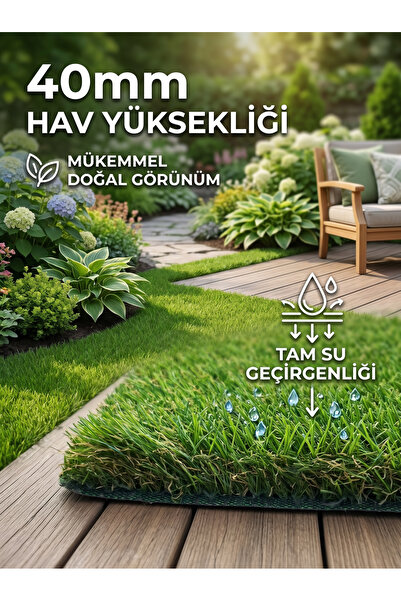 Nurteks 40mm 3 Metre Suni Çim Yapay Halı