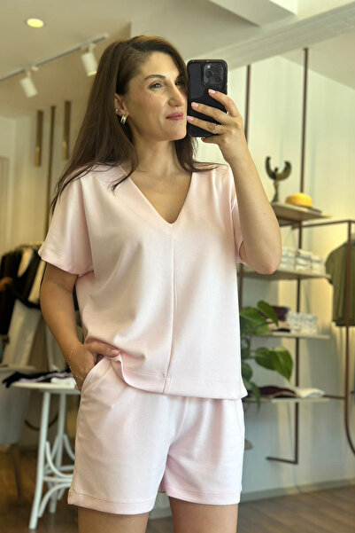 Unique Boutique Pink Modal Fabric Shorts Set