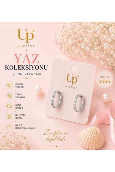 Up Atelier Summer Collection Beach Fashion Zircon Stone Hoop Earrings