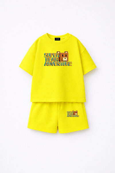 fasardi Super Bear Adventure Set pentru copii, 2 piese, tricou și pantaloni s...