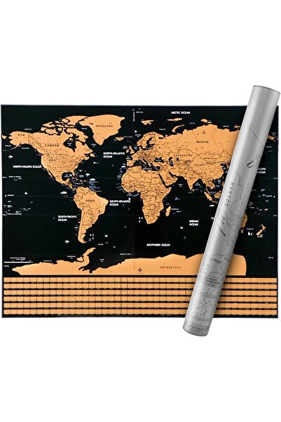Ayawaska Scratch-off world map with flags, ideal gift for explorers and trave...