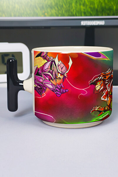 ZipZap Terraria Printed Ceramic Luxury Mug (1 Piece) T-Shaped Special Black H...