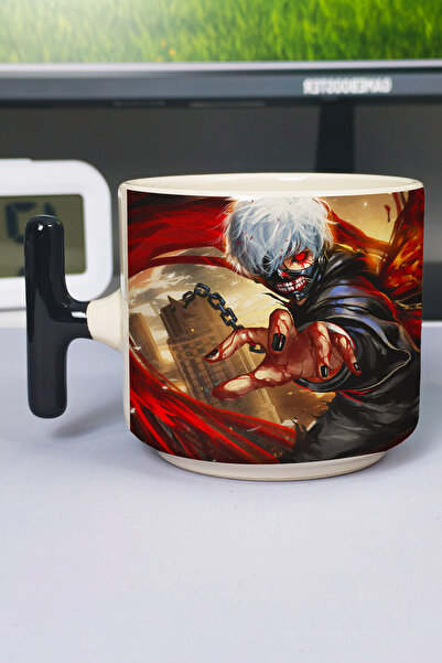 ZipZap Tokyo Ghoul Anime Printed Ceramic Luxury Mug (1 Piece) T-Shaped Specia...