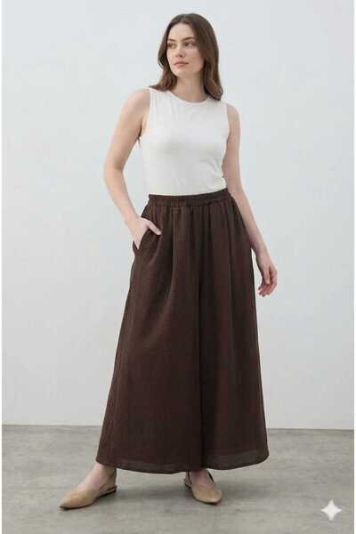 QUAWEAR Elastic Waist Modal Fabric Skirt with Side Pockets