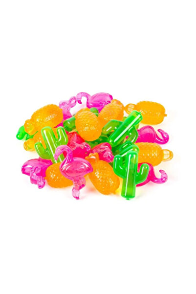 OEM Set de cuburi de gheață reutilizabile cu modele tropicale colorate - 24 b...