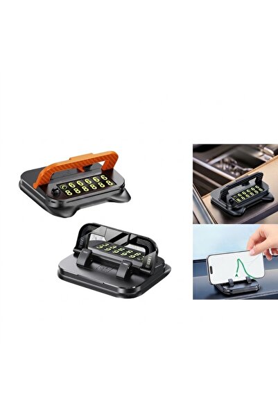 Oto Aksesuarcım In-Car Dashboard Phone Holder Stand with Number Plate, Black