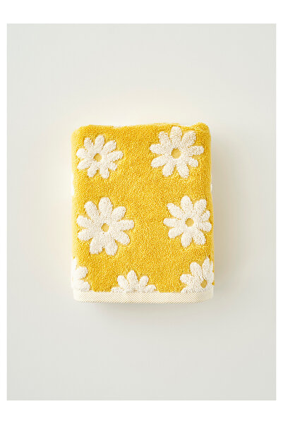 LC Waikiki Nevavm Farkıyla Daisy Jacquard Face Towel Yellow (50X90 cm)
