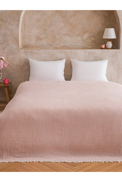LC Waikiki Nevavm Double Cotton Bedspread with Difference in Color