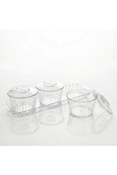 SOBHYS Acrylic 3-Bowl Serving Set with Clear Lids & Tray – Lightweight Snack ...