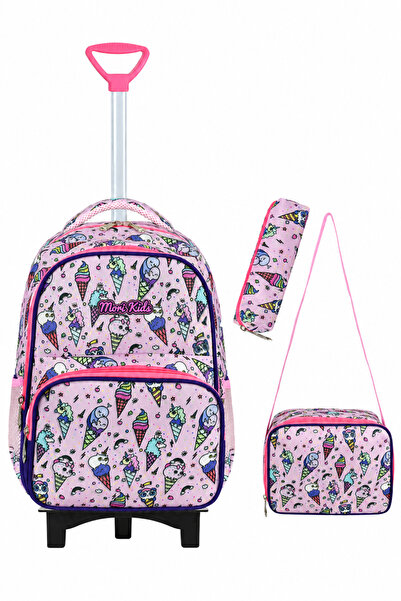 Mori School Bag İlkokul Çekçekli 3'lü Çanta seti - Sabit Çekçek mekanizması (...