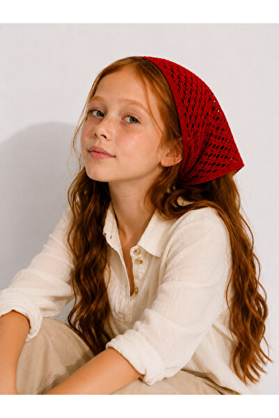 Wega Moda Girl's Mesh Knitted Bandana with Holes Knitwear Hair Bandana Summer...