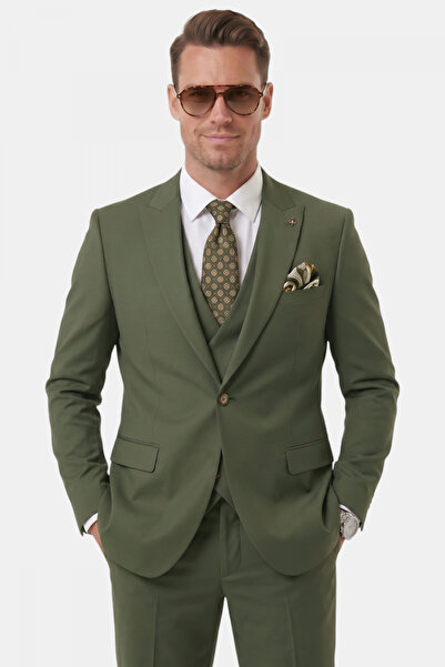 DeepSEA Costum bărbătesc verde, croială italiană, slim fit, 3 piese – Costum ...