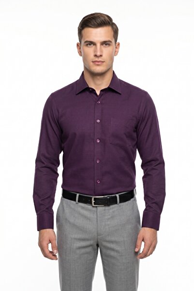 KAMER Men's Large Size Classic Single Pocket Long Sleeve Shirt 3856 Bgl-St05531