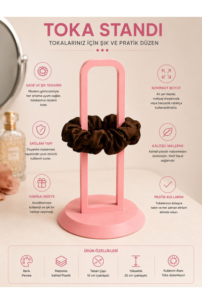 Minimalist Toka Standı – Masaüstü Saç Tokası Düzenleyici Dekoratif Organizer