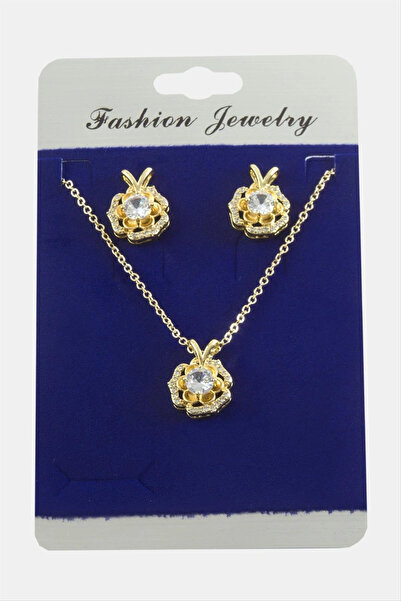 vistaglobal Rose Zircon Stone Set Necklace