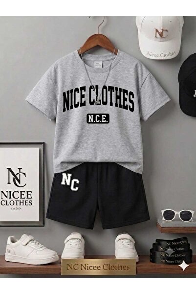 NC Nicee Clothes LETNJA DEČJA MAJICA I KRATKE HLAČE UNISEKS (CRNA NICECLOTHES...