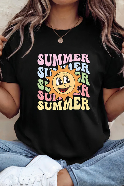 Sarah's Boutique Women's T-shirt – 100% cotton – Cartoon Sun