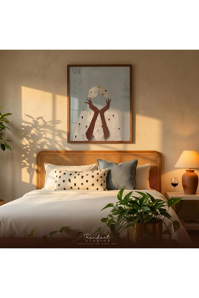 Tuba Decor Jednodijelna slika u drvenom okviru, minimalistička devojka
