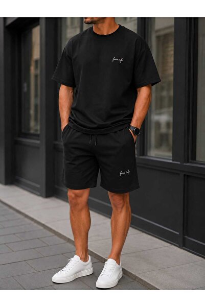 wera Muški, polu-oversized, udoban set od 2 dela: šorts i majica