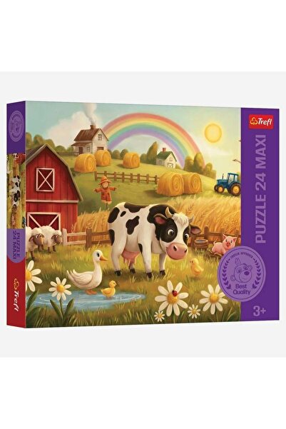 Trefl Puzzle pentru Copii, Model Animale de la Fermă, Joc Educativ și Distrac...
