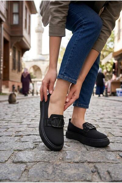 fort Ventes 346411 Comfortable Knitwear Loafer Women's Shoes with Buckle Acce...