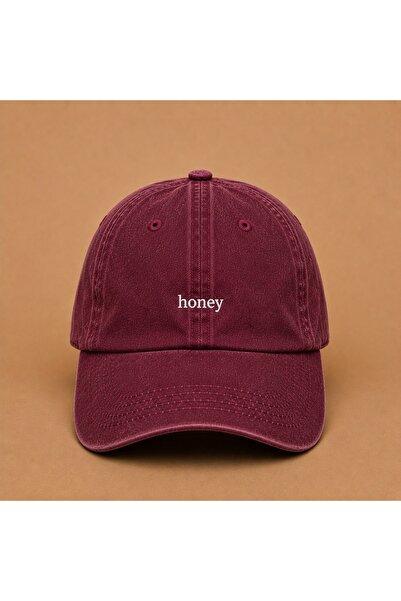 WeavedCo قبعة كيب مطرزة بتصميم Honey (Tatlım) قابلة للغسل بتصميم عتيق